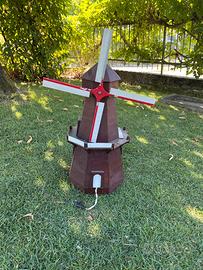 Mulino a vento da giardino in legno