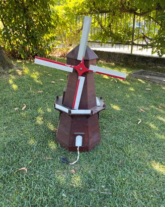 Mulino a vento da giardino in legno