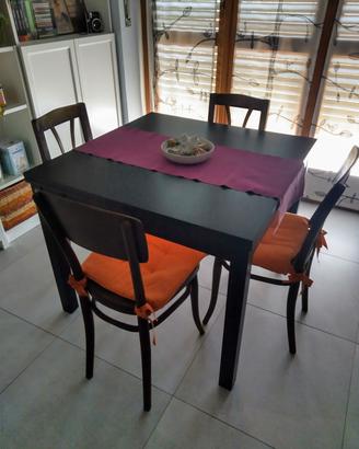 Tavolo quadrato allungabile nero/wenge