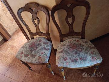 coppia di sedie antiche  in legno