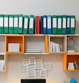 Scrivania Doppia, Cassettiera, Libreria e 2 sedie