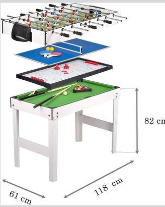 Biliardino 4 in 1 Leomark