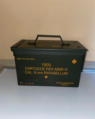 CASSETTA PORTA MUNIZIONI CARTUCCE CAL. 9 MM 2021
