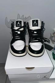 Nike Air Jordan 1 Mid Bianche/Nere - Taglia 36