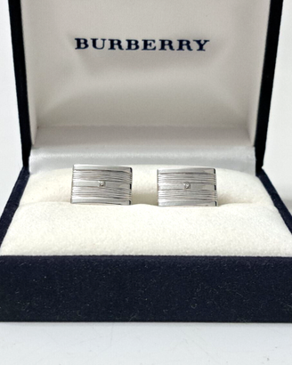 SET GEMELLI COLLEZIONE *BURBERRY_ACCIAIO + PIETRA