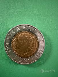 500 LIRE REPUBBLICA ITALIANA 1994 - LUCA PACIOLI