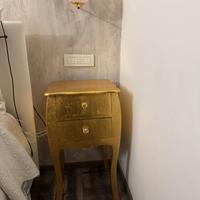 Coppia comodini foglia oro barocco