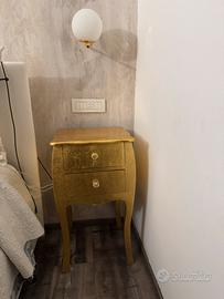 Coppia comodini foglia oro barocco