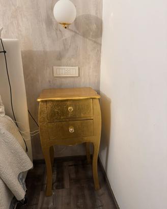 Coppia comodini foglia oro barocco