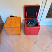 Pouf rosso e arancione