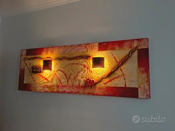 Quadro materico con illuminazione integrata