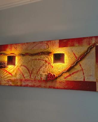 Quadro materico con illuminazione integrata