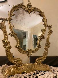 Specchio da tavolo PSICHE in ottone primi ‘900