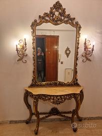 consol con specchiera d'epoca 