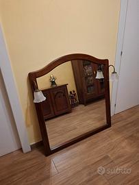 SPECCHIO CON CORNICE IN LEGNO MASSELLO 
