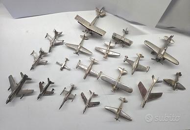 LOTTO 18 AEROPLANI MINIATURA IN ARGENTO
