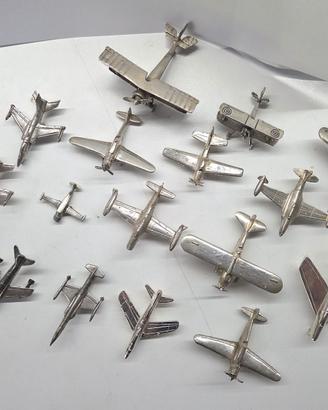LOTTO 18 AEROPLANI MINIATURA IN ARGENTO