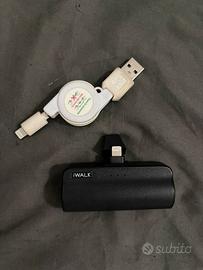 Power bank e cavo retraibile