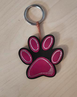 portachiavi zampina di gatto rosa 