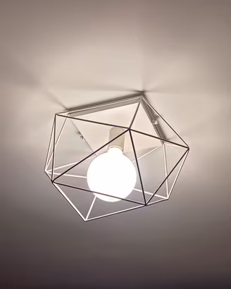 Plafoniera moderna in metallo bianco opaco