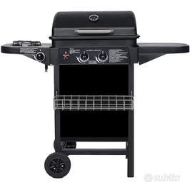 Barbecue a gas a due fuochi più fuoco laterale