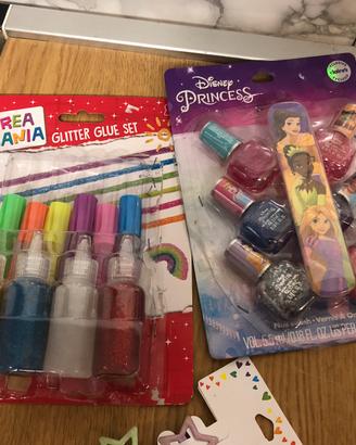 Smalti-colle glitter-fermagli -lacci e cerchietti