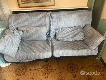 Divano letto 2 posti grigio a righe