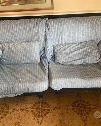 Divano letto 2 posti grigio a righe