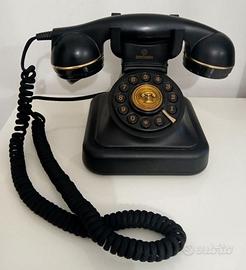 TELEFONO BRONDI NERO VINTAGE 20 CON CAVO TESSUTO