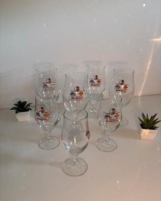 Set 7 Bicchieri Calici Birra Moretti
