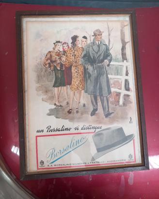 quadro pubblicitario  borsalino 