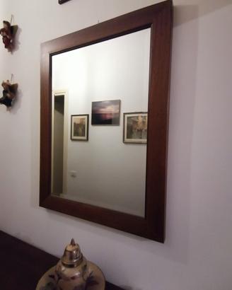 Specchio in legno stile arte povera 