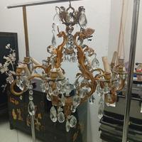 lampadario in bronzo dorato 8 luci 