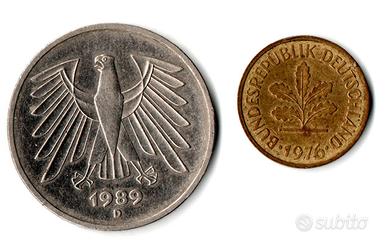 Lotto Monete Germania 5 Mark 1989- 5 Pfenning 1976