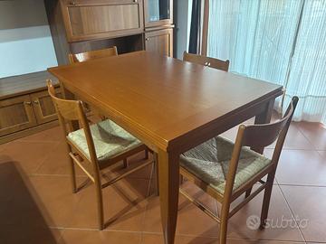 Tavolo allungabile Calligaris in legno + 4 sedie