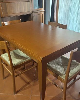 Tavolo allungabile Calligaris in legno + 4 sedie