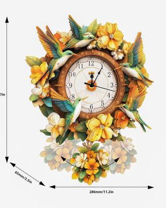 Puzzle 3D in legno per adulti, orologio da parete