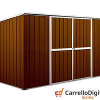 Casetta giardino in Acciaio 345x186cm legno scuro