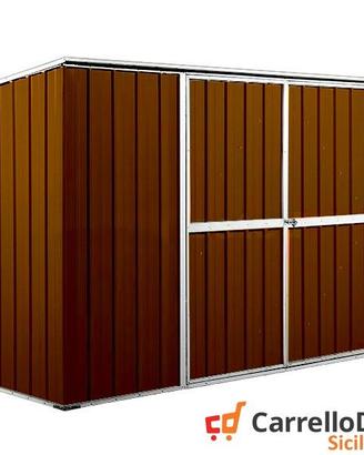 Casetta giardino in Acciaio 345x186cm legno scuro