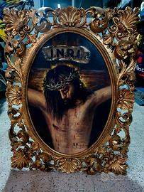 Quadro Olio su legno – Cristo in Croce (INRI)