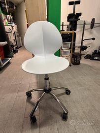 Calligaris Sedia con rotelle Bianca
