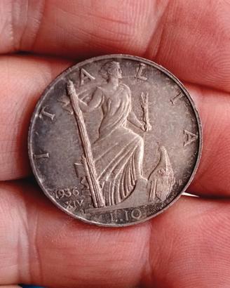 10 lire 1936 - Anno XIV dell'era fascista