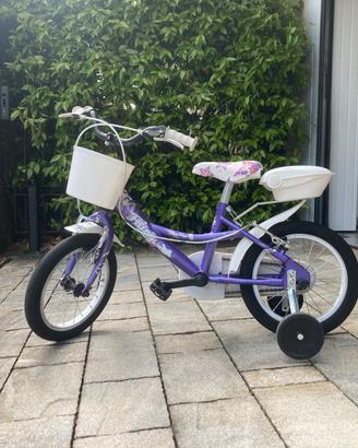 Bici Bambina 14” con Rotelle Tema Fate