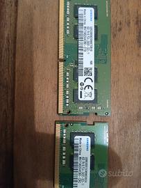 ram samsung 4bg x 2banchi 8gb totali ddr4 sodimm