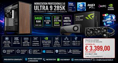 PC PRO INTEL 285K 64GB RAM SSD NVIDIA QUADRO 16GB