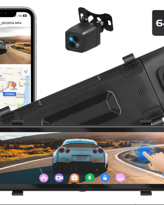 Specchietto Retrovisore Smart 10,8", Dash Cam Auto