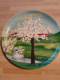 Serie 4 piatti ceramica "Quattro Stagioni" 1986