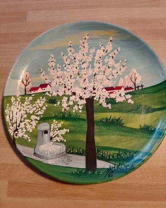 Serie 4 piatti ceramica "Quattro Stagioni" 1986