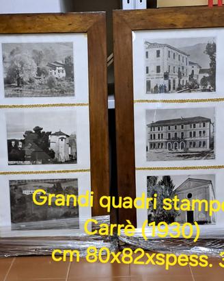 Due grandi quadri con stampe di Carrè 1930