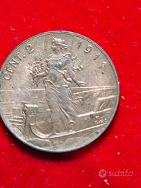 2 centesimi 1911 Italia su prora spl,fdc